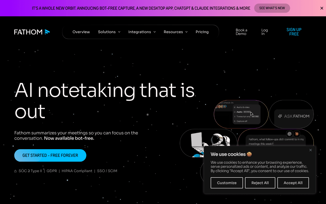 Fathom homepage